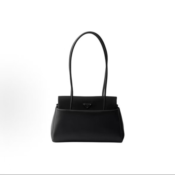 PRADA Passage enamel metal triangular logo single-shoulder bag, medium size for women